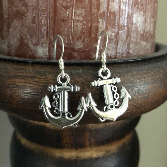 Jewelry - Silver Anchor Earrings, NEW